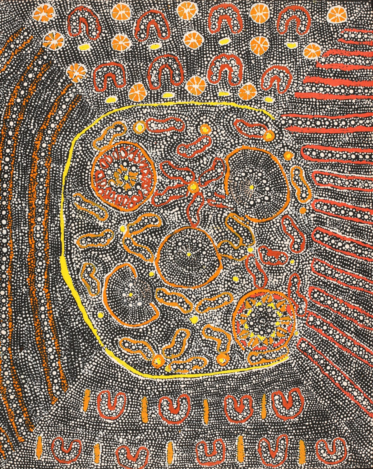 Lukarrara Jukurrpa (Desert Fringe-rush Seed Dreaming)