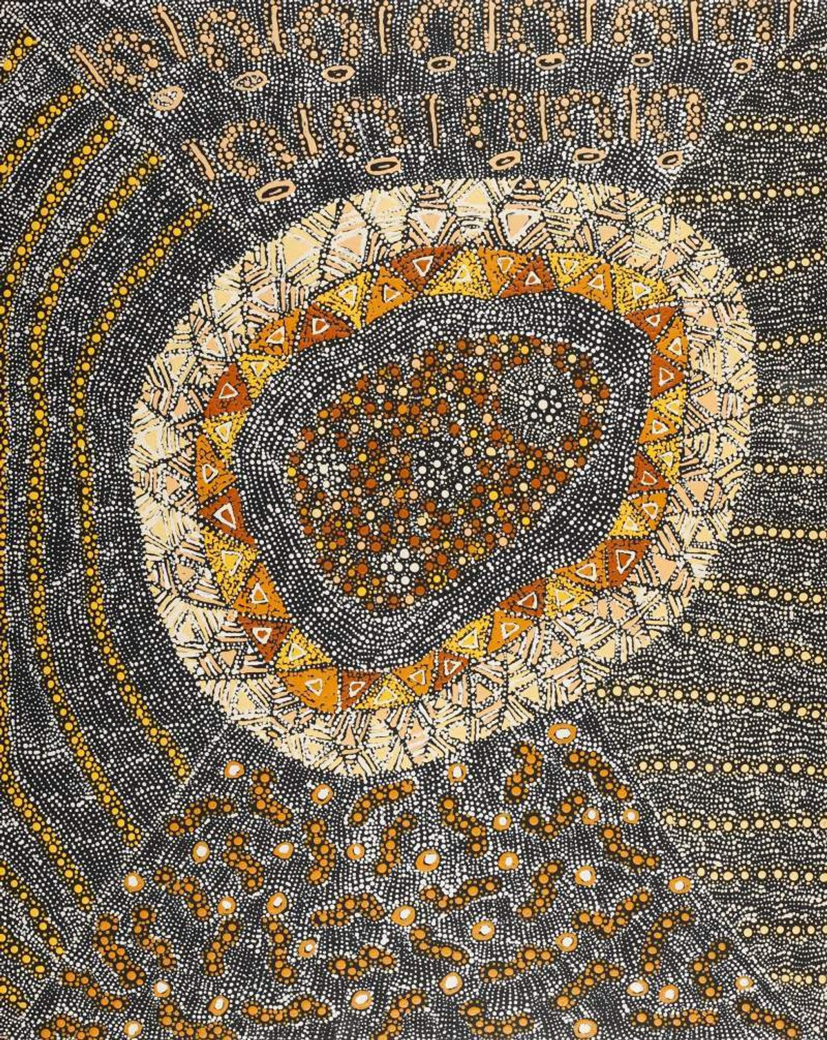 Lukarrara Jukurrpa (Desert Fringe-rush Seed Dreaming)
