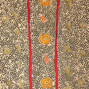 Ngatijirri Jukurrpa (Green Budgerigar Dreaming) by Paddy Japaljarri Stewart (dec)