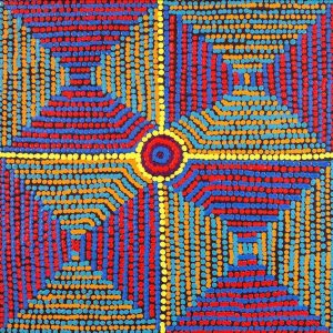 Lukarrara Jukurrpa (Desert Fringe-rush Seed Dreaming) by Gloria Napangardi Gill