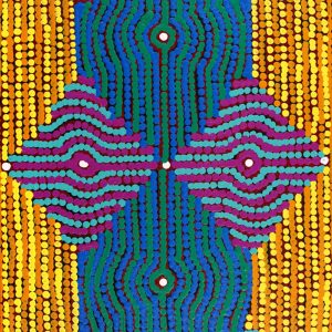 Lukarrara Jukurrpa (Desert Fringe-rush Seed Dreaming) by Gloria Napangardi Gill