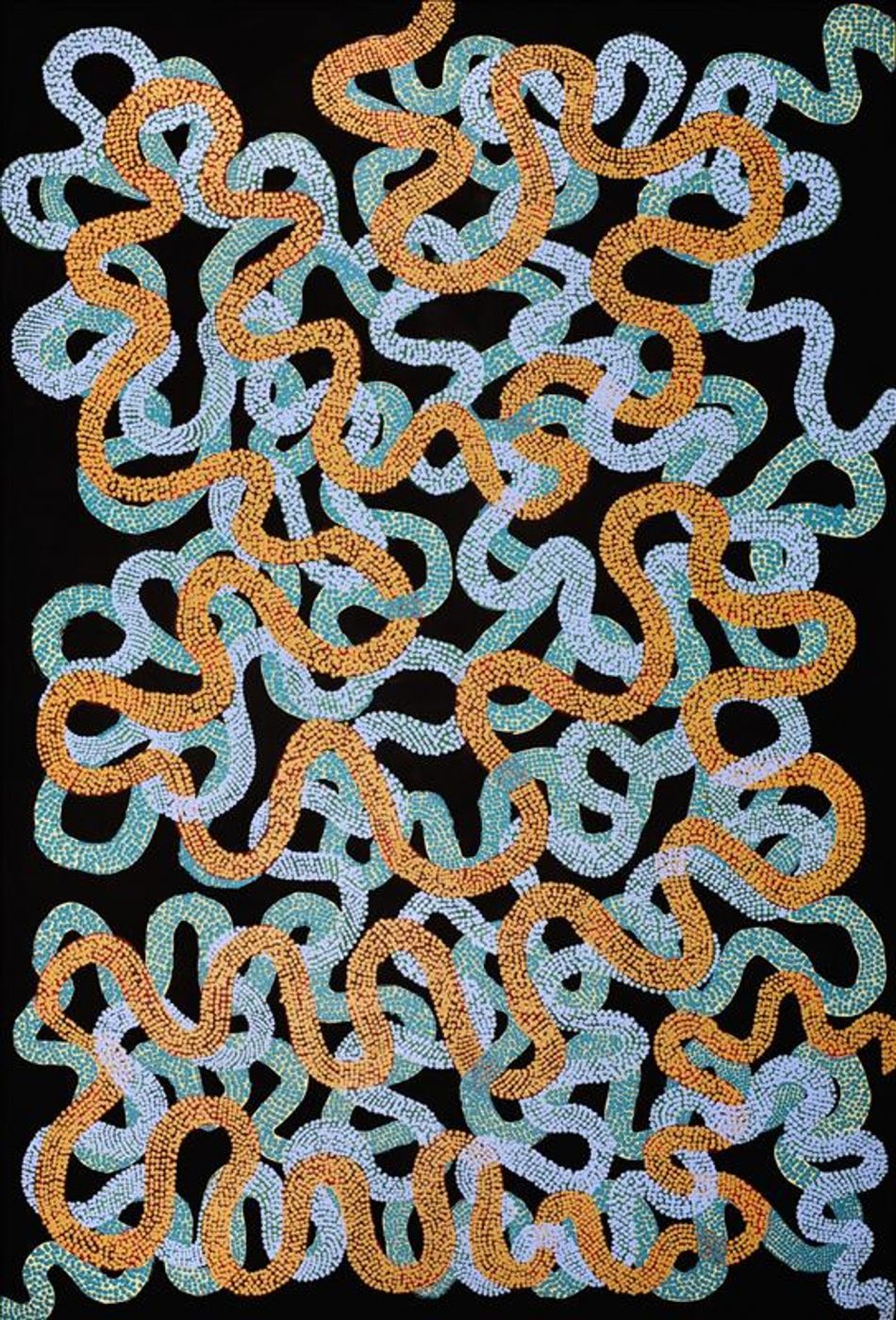 Warlukurlangu Jukurrpa (Fire country Dreaming) by Vanetta Nampijinpa Hudson