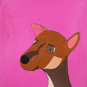 Jarntu kuja kalu nyinami Yurntumu-rla (Dogs that live in Yuendumu) by Senita Napangardi Granites