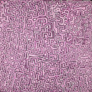 Lukarrara Jukurrpa (Desert Fringe-rush Seed Dreaming) by Pauline Napangardi Gallagher (dec)