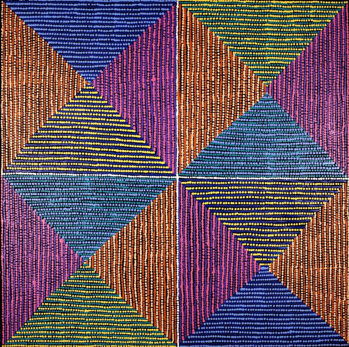 Lukarrara Jukurrpa (Desert Fringe-rush Seed Dreaming) by Gloria Napangardi Gill