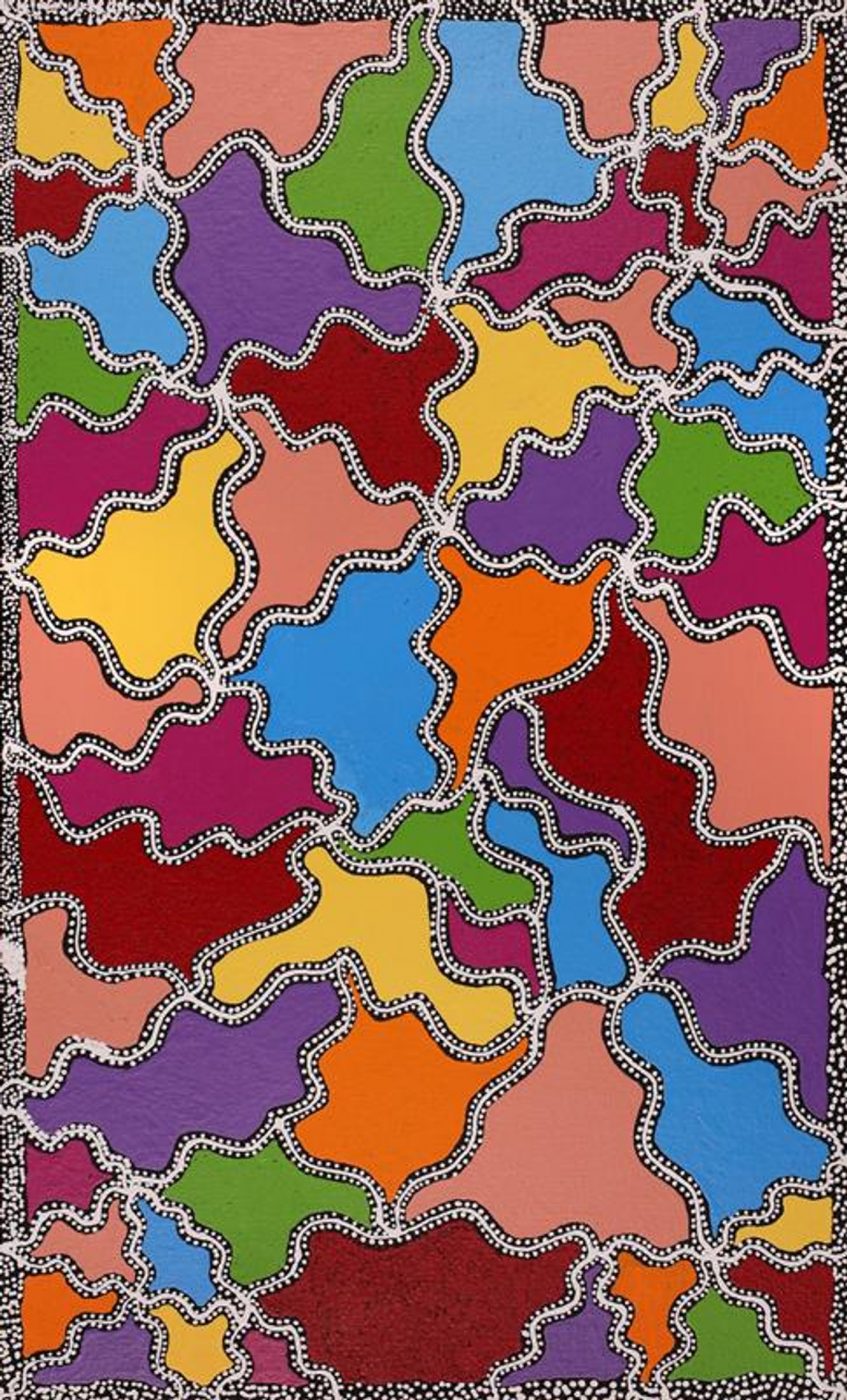 Ngapa Jukurrpa (Water Dreaming) - Wapurtali by Zachias Japanangka Williams
