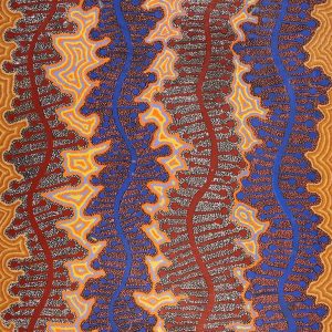 Ngapa Jukurrpa (Water Dreaming)  -  Puyurru by Agnes Nampijinpa Fry