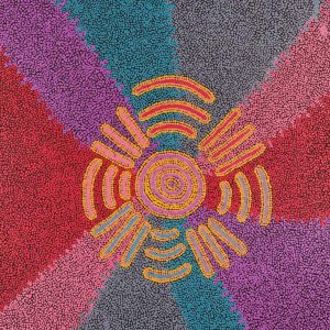 Lukarrara Jukurrpa (Desert Fringe-rush Seed Dreaming) by Valentine Nakamarra White