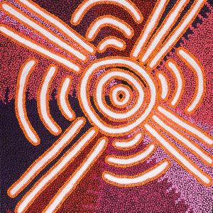 Lukarrara Jukurrpa (Desert Fringe-rush Seed Dreaming) by Valentine Nakamarra White
