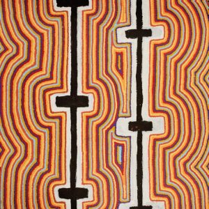 Luurnpa Jukurrpa (Kingfisher Dreaming) - Lake MacKay by Nathan Jampijinpa Sunfly