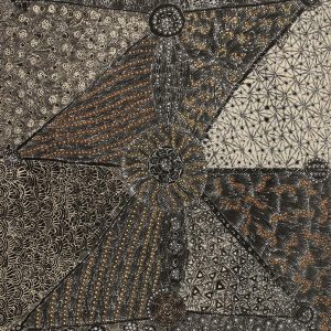 Lukarrara Jukurrpa (Desert Fringe-rush Seed Dreaming) by Hilda Nakamarra Rogers