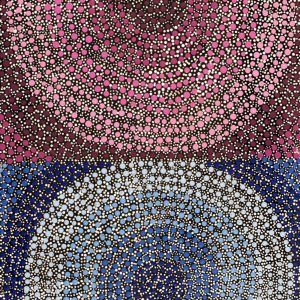 Lukarrara Jukurrpa (Desert Fringe-rush Seed Dreaming) by Delvina Nakamarra Brown
