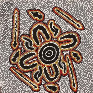 Jajirrdi manu Janganpa Jukurrpa (Western Quoll & Possum Dreaming) - Yakurdyi by Ritasha Nampijinpa Martin