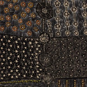 Lukarrara Jukurrpa (Desert Fringe-rush Seed Dreaming) by Hilda Nakamarra Rogers