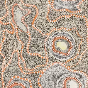 Lukarrara Jukurrpa (Desert Fringe-rush Seed Dreaming) by Margarina Napanangka Miller
