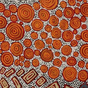 Lukarrara Jukurrpa (Desert Fringe-rush Seed Dreaming) by Melinda Napurrurla Wilson