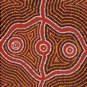 Lukarrara Jukurrpa (Desert Fringe-rush Seed Dreaming) by Gisella Napaljarri Dickson