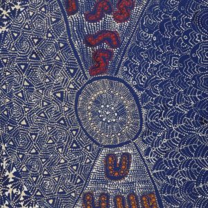 Lukarrara Jukurrpa (Desert Fringe-rush Seed Dreaming) by Hilda Nakamarra Rogers