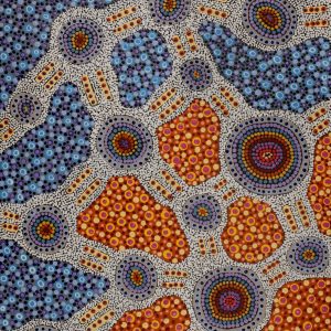 Lukarrara Jukurrpa (Desert Fringe-rush Seed Dreaming) by Jennifer Napaljarri Lewis