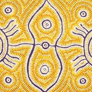 Lukarrara Jukurrpa (Desert Fringe-rush Seed Dreaming) by Gisella Napaljarri Dickson