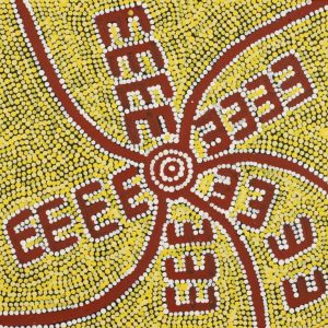 Janganpa Jukurrpa (Brush-tail Possum Dreaming)-  Mawurrji by Azaria Nampijinpa Robertson