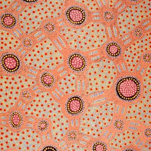 Lukarrara Jukurrpa (Desert Fringe-rush Seed Dreaming) by Jennifer Napaljarri Lewis