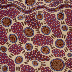 Lukarrara Jukurrpa (Desert Fringe-rush Seed Dreaming) by Jennifer Napaljarri Lewis