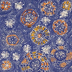 Lukarrara Jukurrpa (Desert Fringe-rush Seed Dreaming) by Hilda Nakamarra Rogers