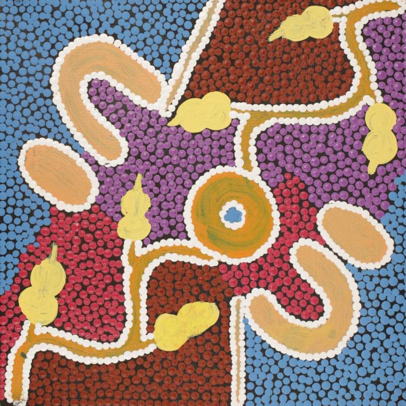 Yarla Jukurrpa (Bush Potato Dreaming) - Cockatoo Creek by Gweneth Napurrurla Nelson