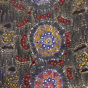 Lukarrara Jukurrpa (Desert Fringe-rush Seed Dreaming) by Hilda Nakamarra Rogers