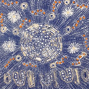 Lukarrara Jukurrpa (Desert Fringe-rush Seed Dreaming) by Hilda Nakamarra Rogers
