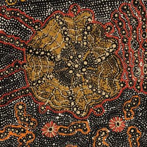 Lukarrara Jukurrpa (Desert Fringe-rush Seed Dreaming) by Hilda Nakamarra Rogers
