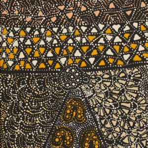 Lukarrara Jukurrpa (Desert Fringe-rush Seed Dreaming) by Hilda Nakamarra Rogers