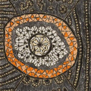 Lukarrara Jukurrpa (Desert Fringe-rush Seed Dreaming) by Hilda Nakamarra Rogers