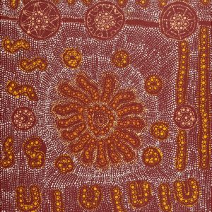 Lukarrara Jukurrpa (Desert Fringe-rush Seed Dreaming) by Hilda Nakamarra Rogers