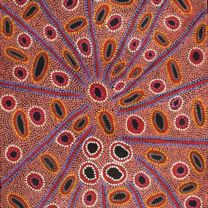 Witi Jukurrpa (Ceremonial Poles) - Yanjirlpiri by Freda Napaljarri Jurrah