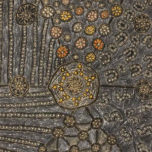 Lukarrara Jukurrpa (Desert Fringe-rush Seed Dreaming) by Hilda Nakamarra Rogers