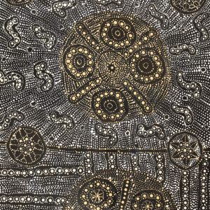 Lukarrara Jukurrpa (Desert Fringe-rush Seed Dreaming) by Hilda Nakamarra Rogers