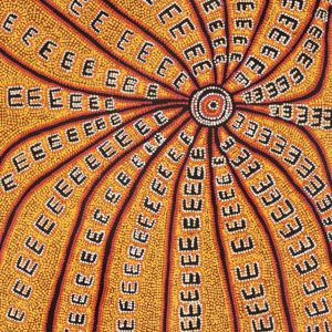 Janganpa Jukurrpa (Brush-tail Possum Dreaming)-  Mawurrji by Azaria Nampijinpa Robertson