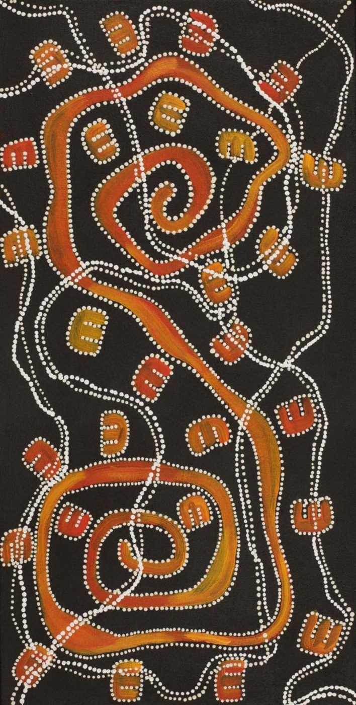 Janganpa Jukurrpa (Brush-tail Possum Dreaming)- Mawurrji by Stephanie Napurrurla Nelson