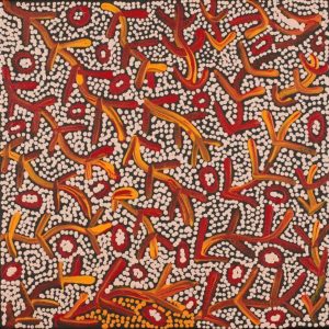 Warlukurlangu Jukurrpa (Fire country Dreaming) by Theo (Faye) Nangala Hudson