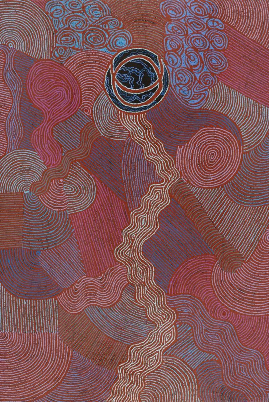 Ngapa Jukurrpa (Water Dreaming) - Puyurru by Norissa Nampijinpa Watson