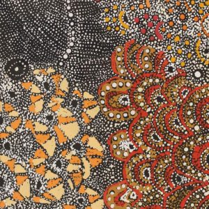 Lukarrara Jukurrpa (Desert Fringe-rush Seed Dreaming) by Hilda Nakamarra Rogers