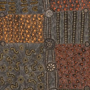 Lukarrara Jukurrpa (Desert Fringe-rush Seed Dreaming) by Hilda Nakamarra Rogers