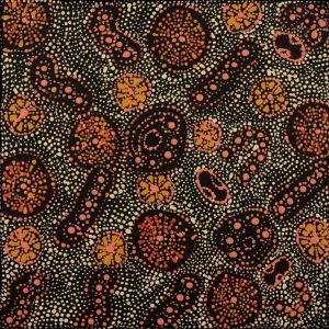 Lukarrara Jukurrpa (Desert Fringe-rush Seed Dreaming) by Hilda Nakamarra Rogers