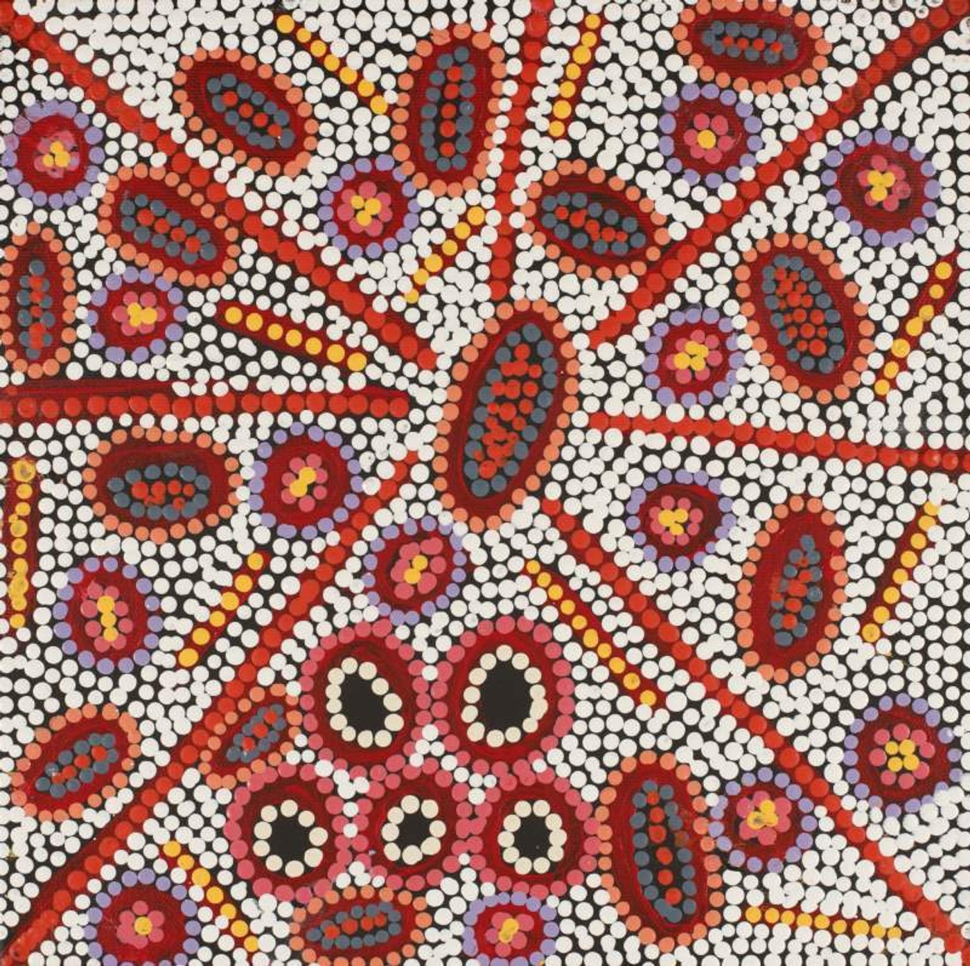 Witi Jukurrpa (Ceremonial Poles) - Yanjirlpiri by Freda Napaljarri Jurrah