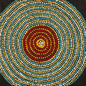 Janganpa Jukurrpa (Brush-tail Possum Dreaming)-  Mawurrji by Aaron Jampijnpa Spencer