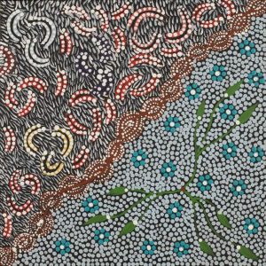 Yarla Jukurrpa (Bush Potato Dreaming) - Cockatoo Creek by Raymond Jupurrurla Leo