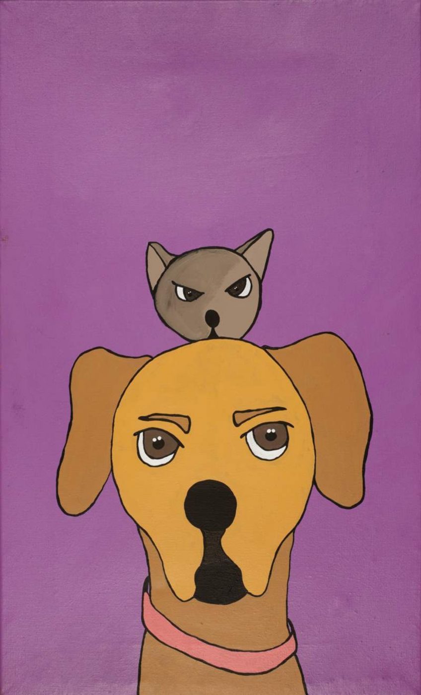 Jarntu kuja kalu nyinami Yurntumu-rla (Dogs that live in Yuendumu) by Senita Napangardi Granites
