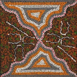 Yarla Jukurrpa (Bush Potato Dreaming) - Cockatoo Creek by Raymond Jupurrurla Leo